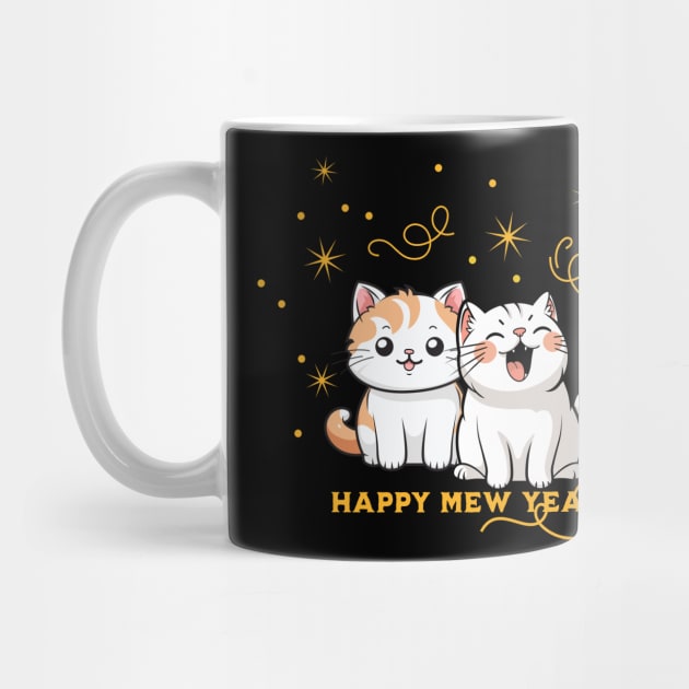 Happy Mew Year Party Cat Pun by HolidayBug
